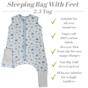 Snoozebag With Feet Toddler Sleeping Bag With Non Slip Feet 2 3 Year