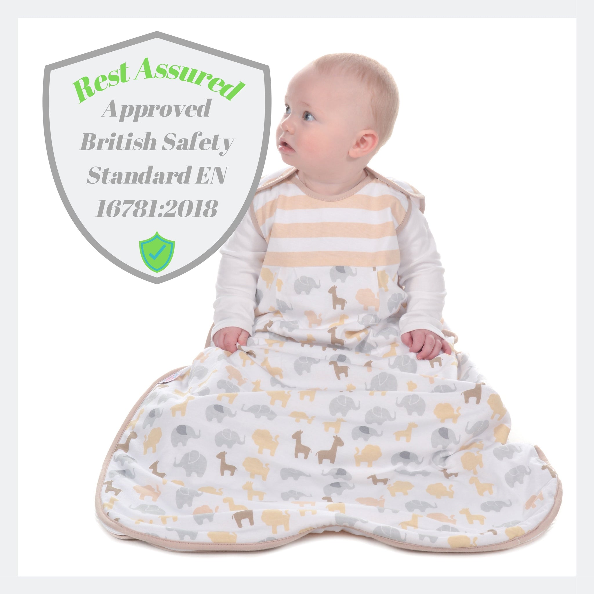 Snoozebag Toddler Sleeping Bag Jungle Fun Greys 3-6 Years - 0.5 Tog