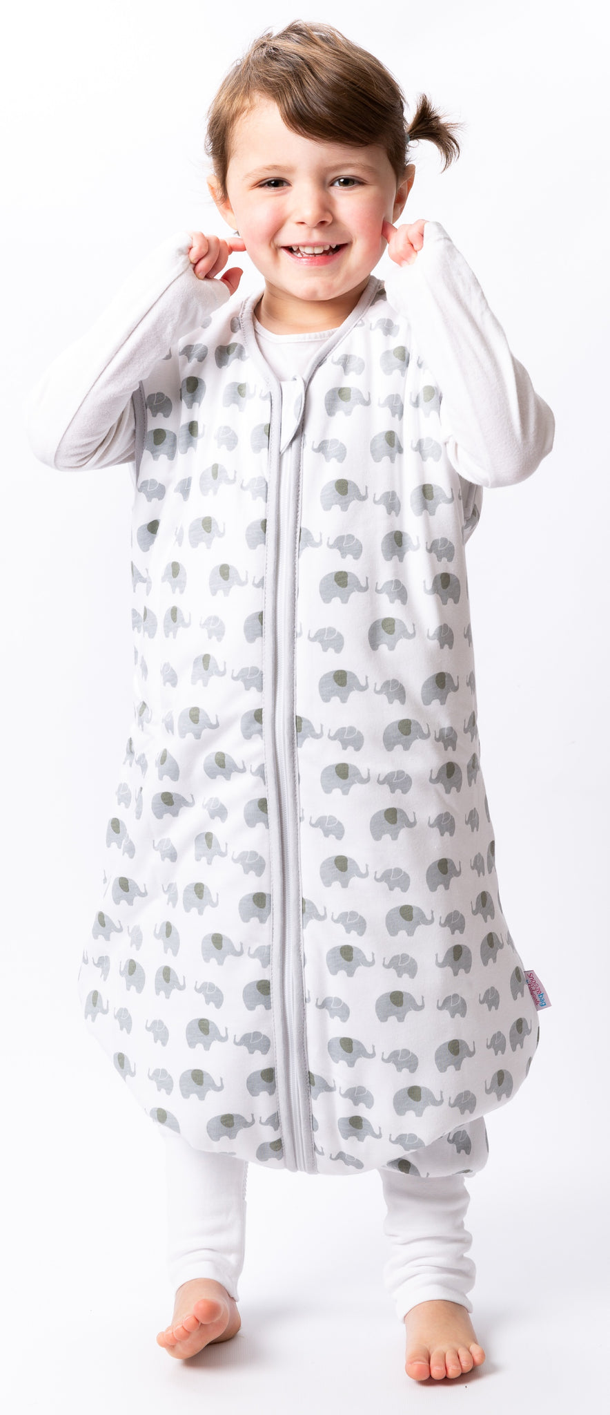 Snoozebag With Feet - Baby Sleeping Bag With Non Slip Feet 2-3 Years 2.5 Tog - Elephant Love