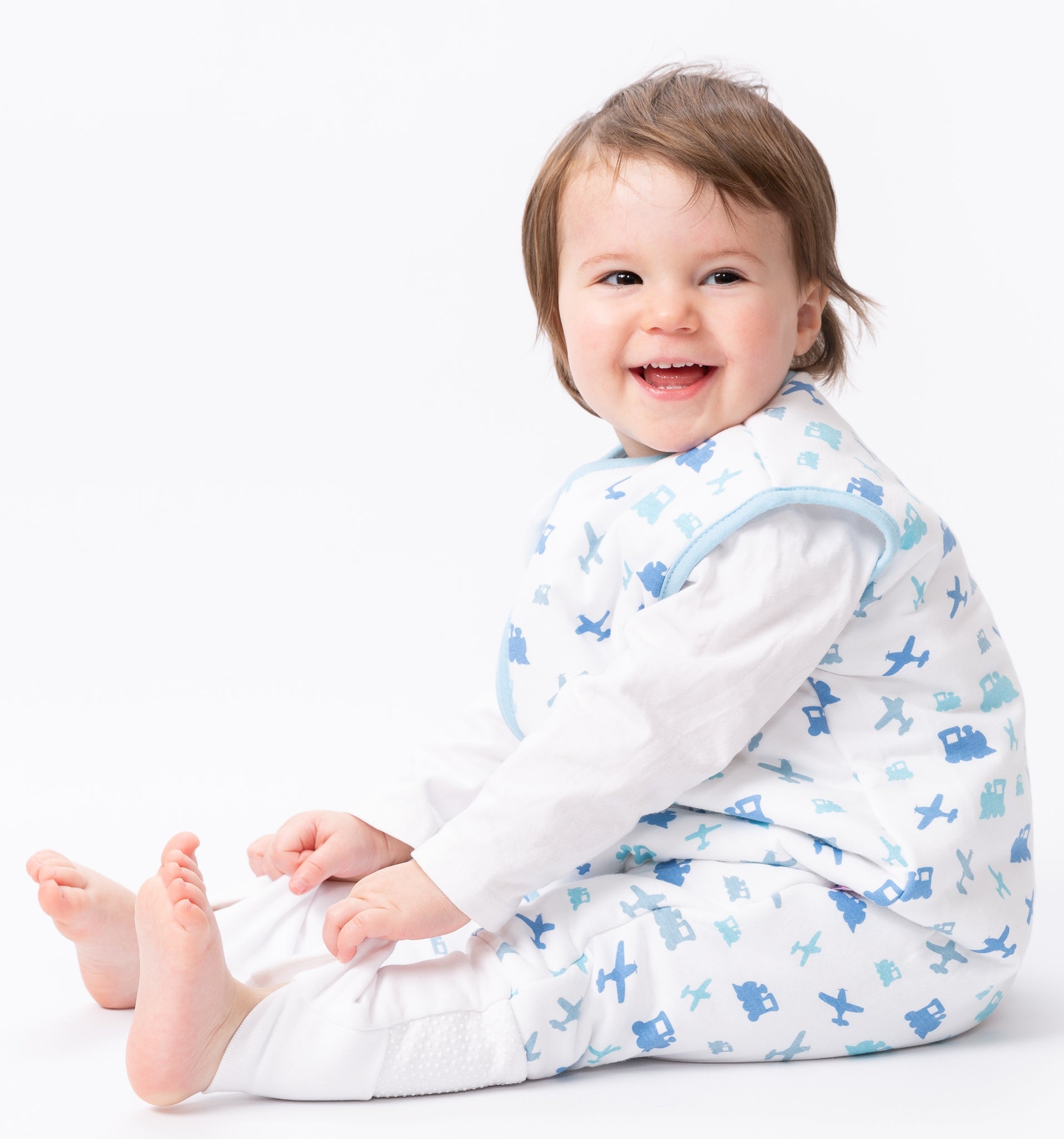 Snoozebag With Feet - Baby Sleeping Bag With Non Slip Feet 18-24 Months 2.5 Tog - Planes & Trains