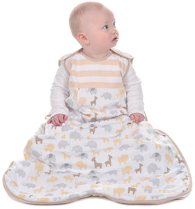 Snoozebag Baby Sleeping Bag Jungle Fun Greys 6-18 Months - Summer 0.5 Tog