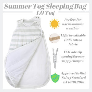 Snoozebag Toddler Sleeping Bag Grey Stripe 3-6 Years - 1.0 Tog